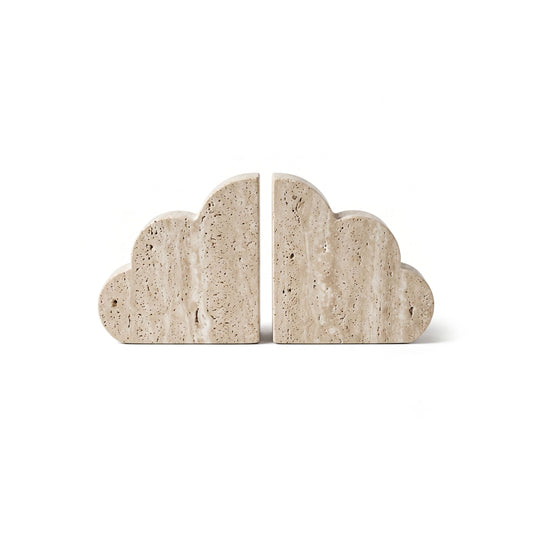 Solune Travertine Bookends