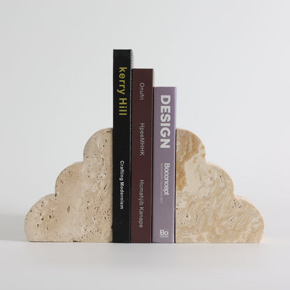 Solune Travertine Bookends