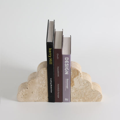 Solune Travertine Bookends