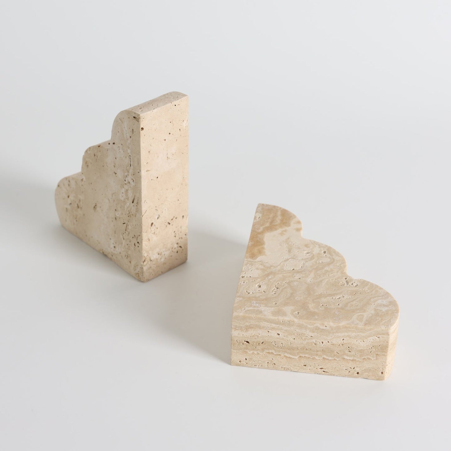 Solune Travertine Bookends