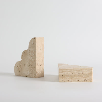 Solune Travertine Bookends