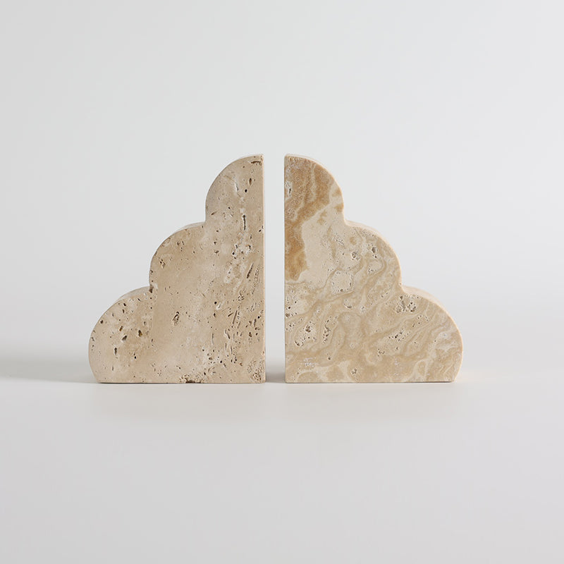 Solune Travertine Bookends