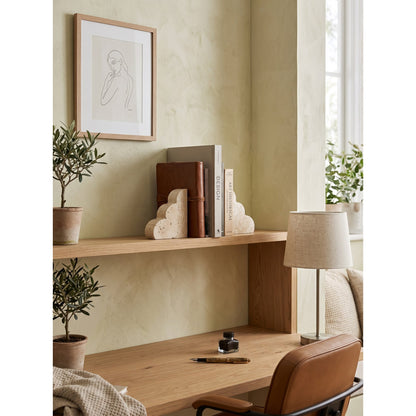 Solune Travertine Bookends
