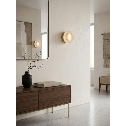 Dorola Ring Alabaster Wall Sconce