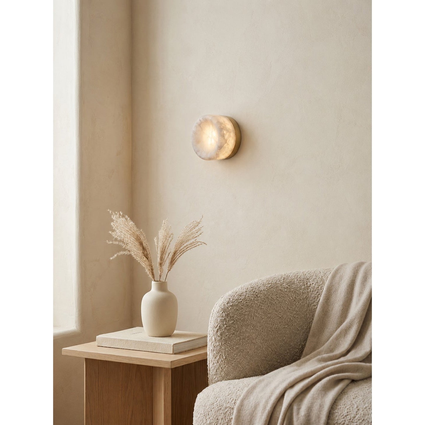 Dorola Ring Alabaster Wall Sconce