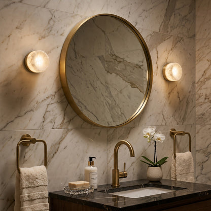 Dorola Ring Alabaster Wall Sconce