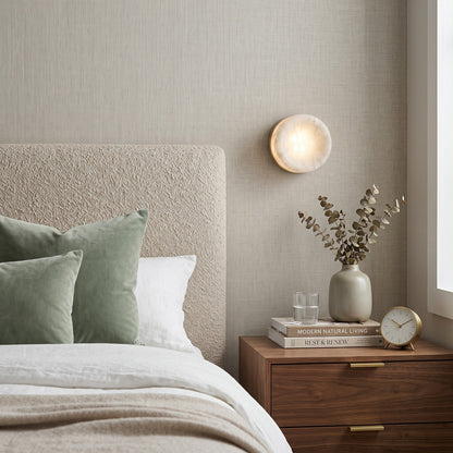 Dorola Ring Alabaster Wall Sconce