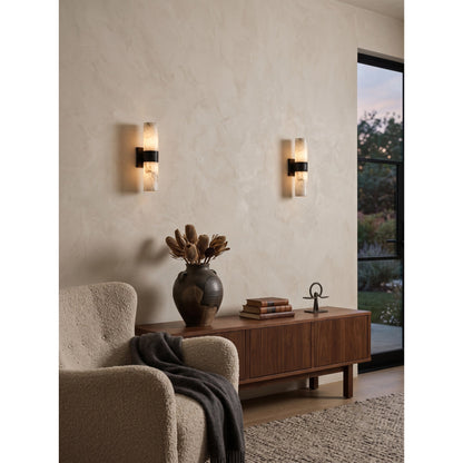 Soleil Fluted Alabaster Wall Sconce