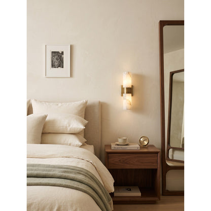 Soleil Fluted Alabaster Wall Sconce