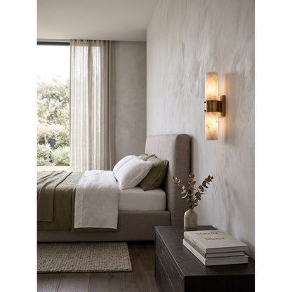 Soleil Fluted Alabaster Wall Sconce