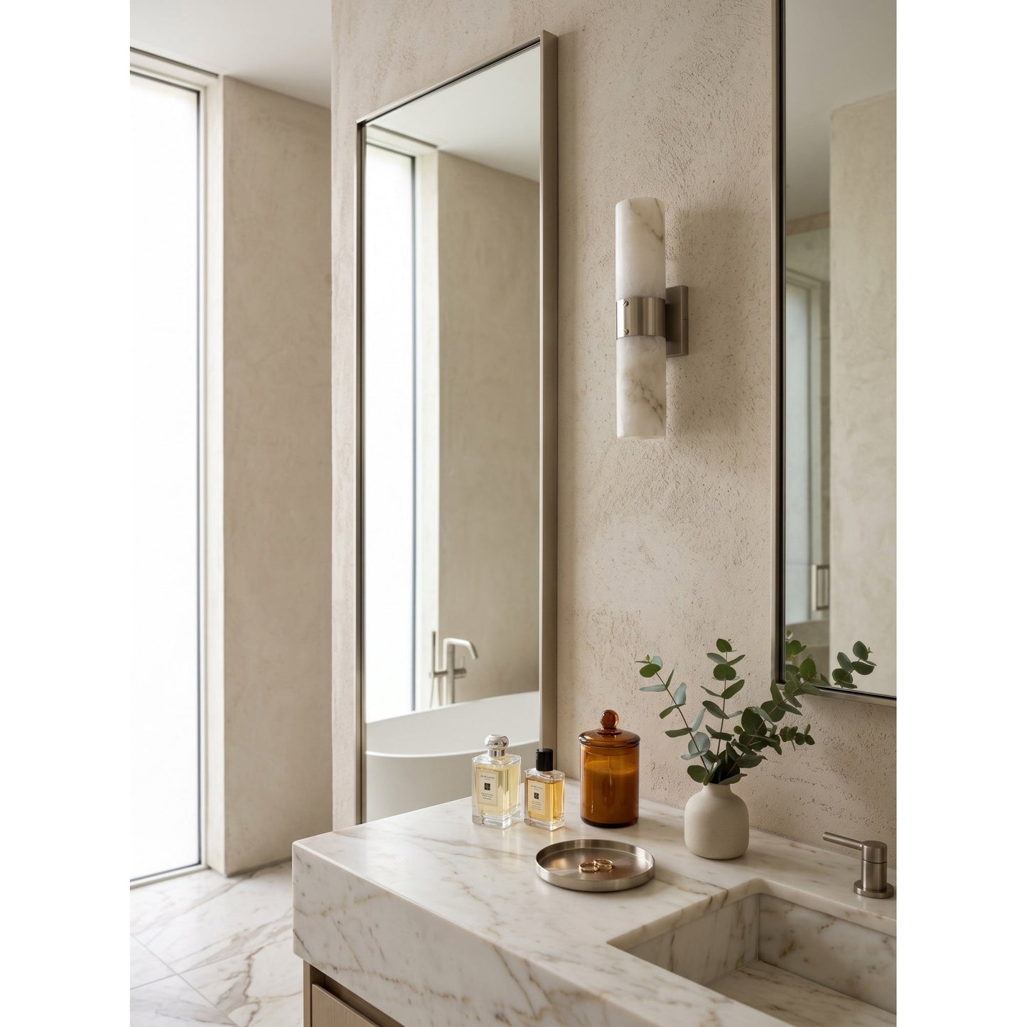 Soleil Fluted Alabaster Wall Sconce