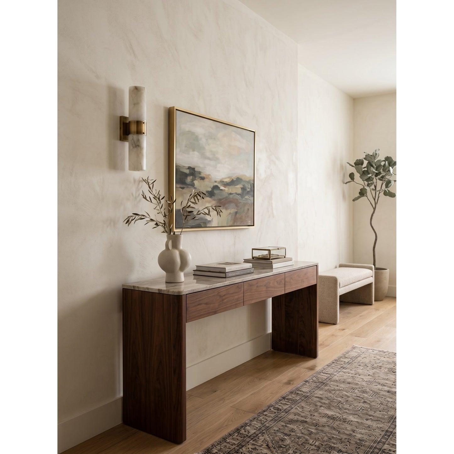 Soleil Fluted Alabaster Wall Sconce