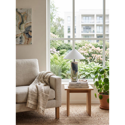 Tall Floral Marble Table Lamp
