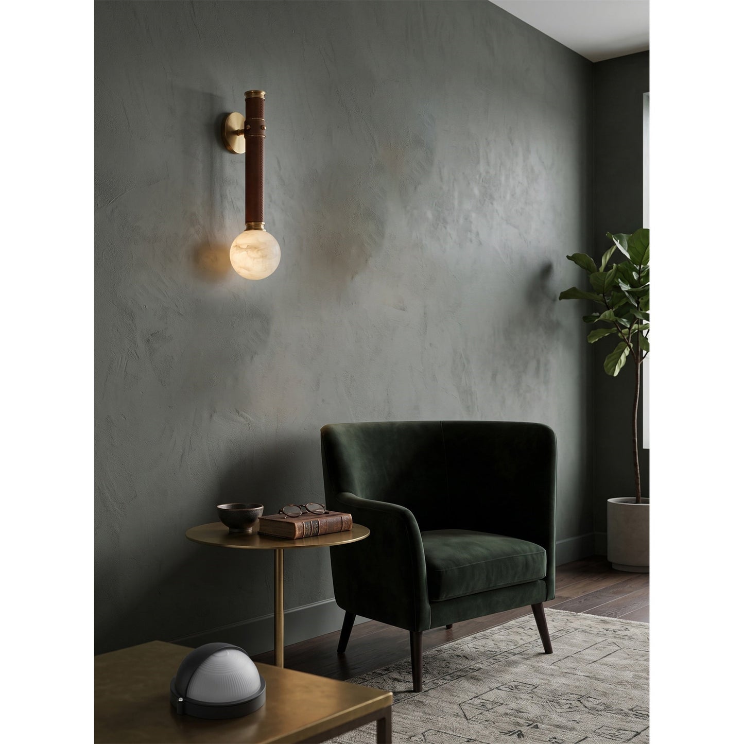 Opal Alabaster Globe Wall Sconce