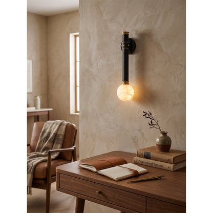 Opal Alabaster Globe Wall Sconce