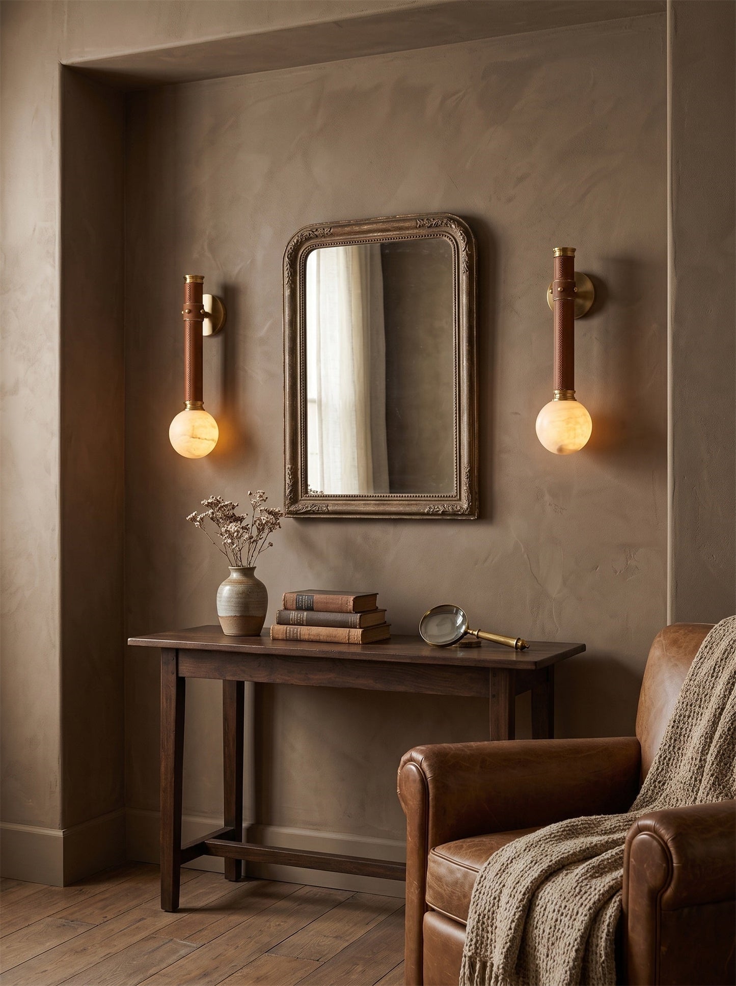 Opal Alabaster Globe Wall Sconce