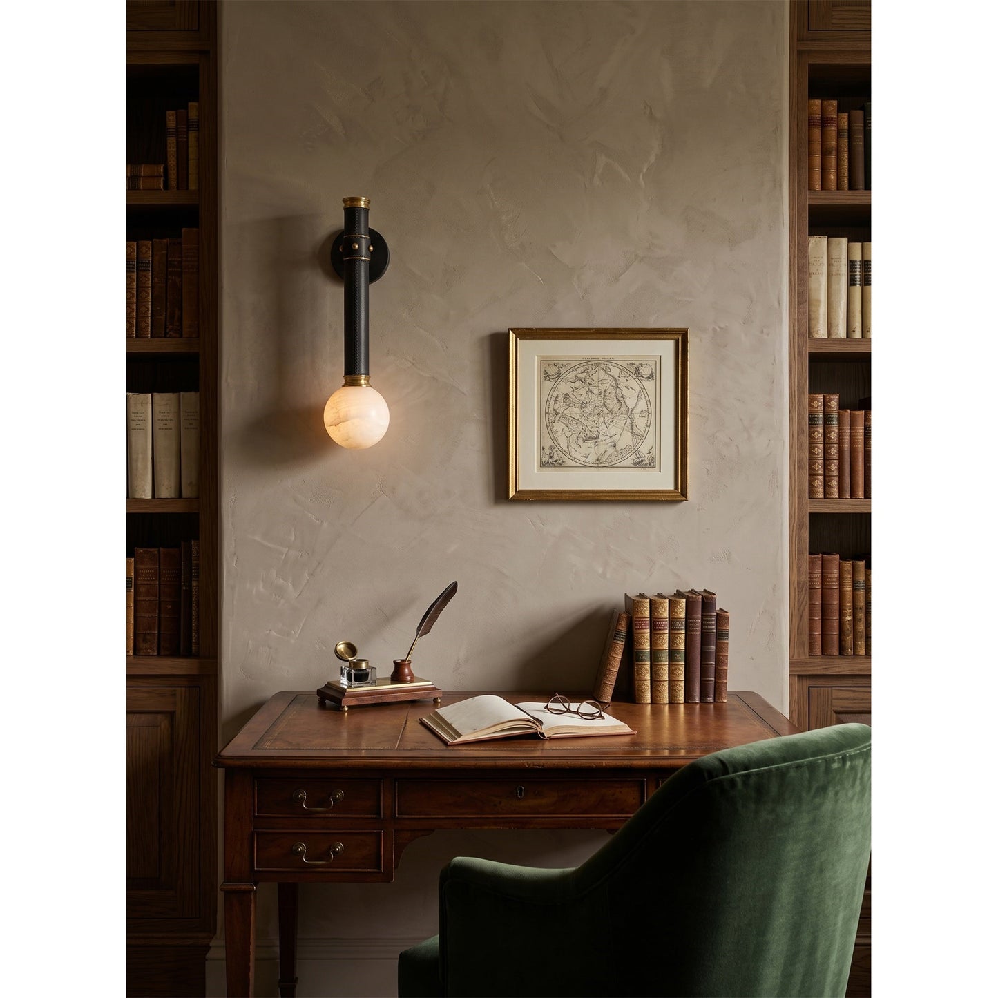Opal Alabaster Globe Wall Sconce