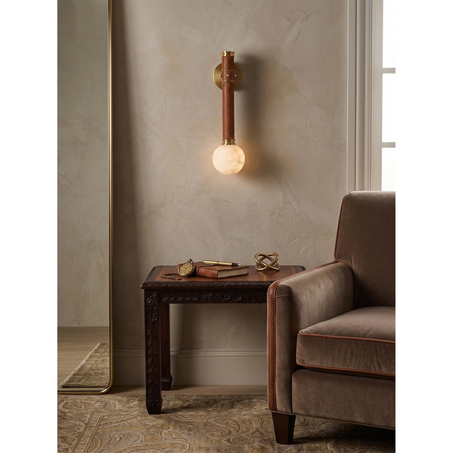 Opal Alabaster Globe Wall Sconce