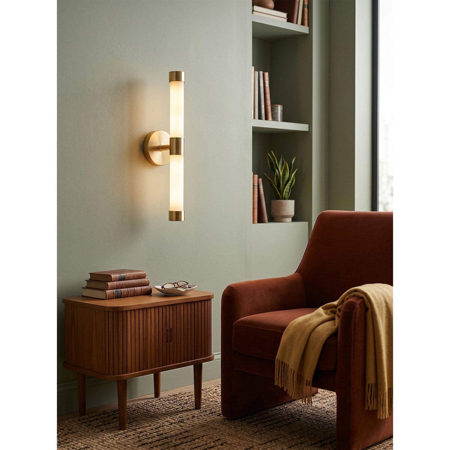 Tube Brass Wall Sconce