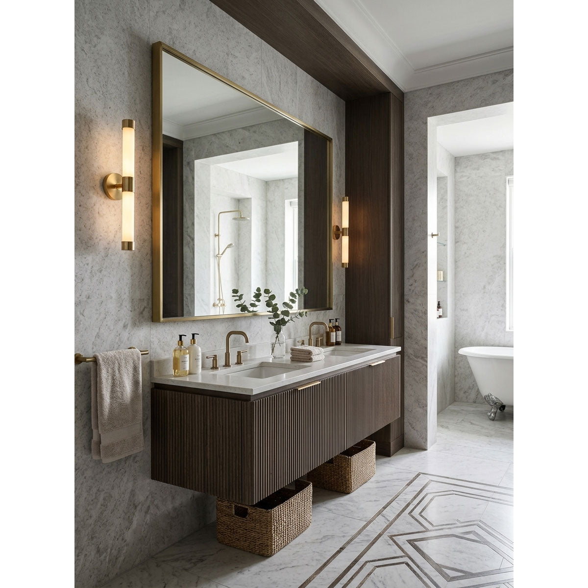 Tube Brass Wall Sconce
