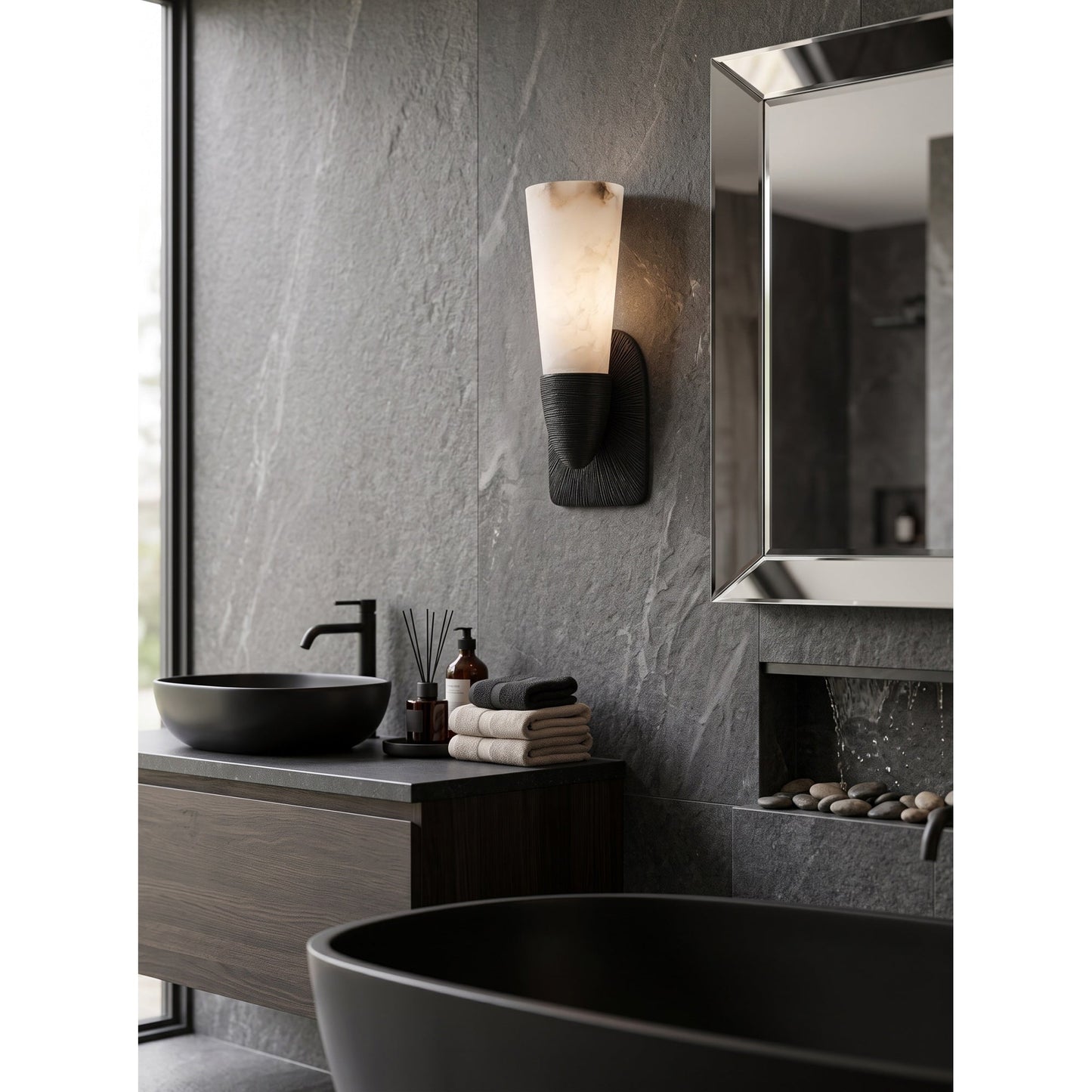 Twist Tapered Alabaster Wall Sconce