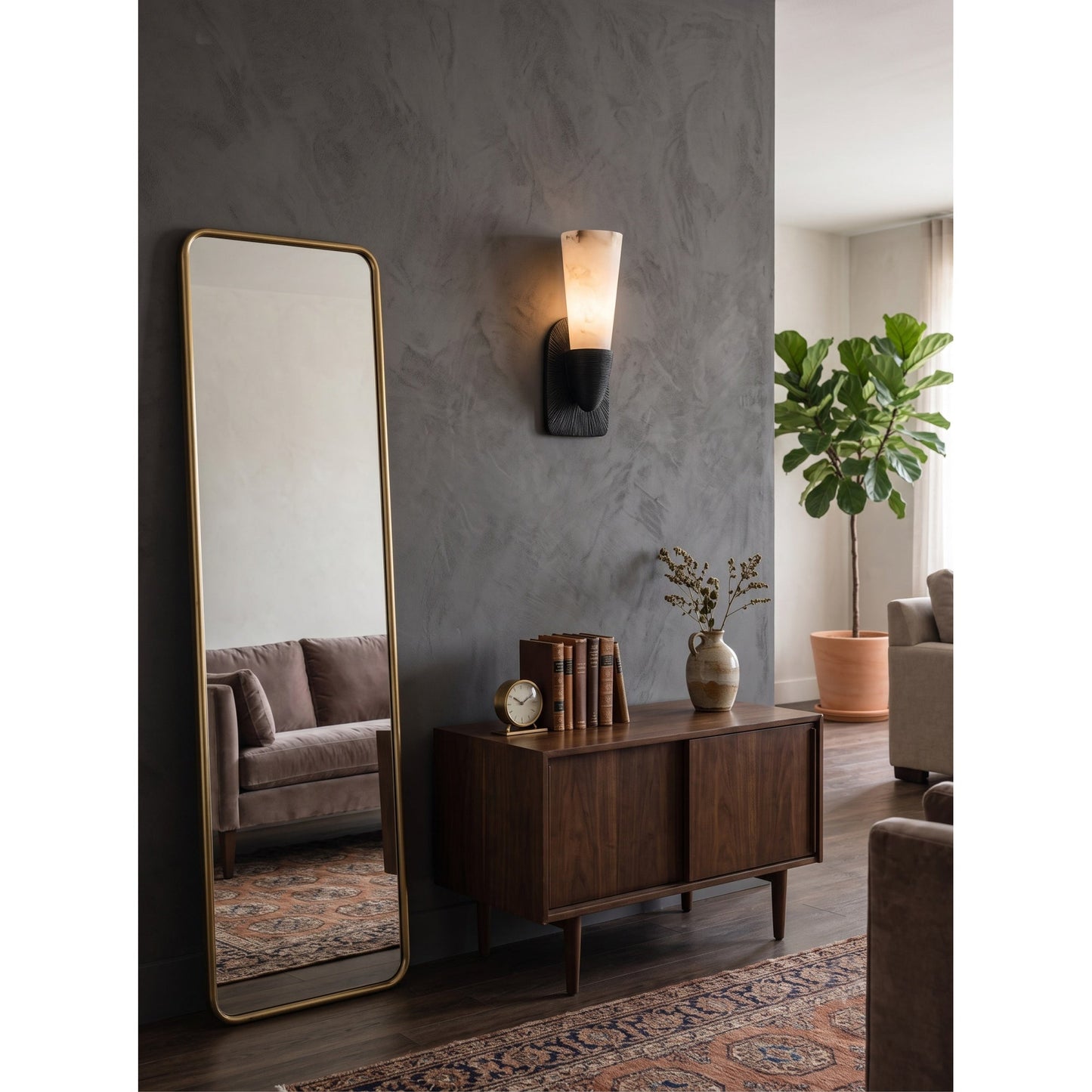 Twist Tapered Alabaster Wall Sconce