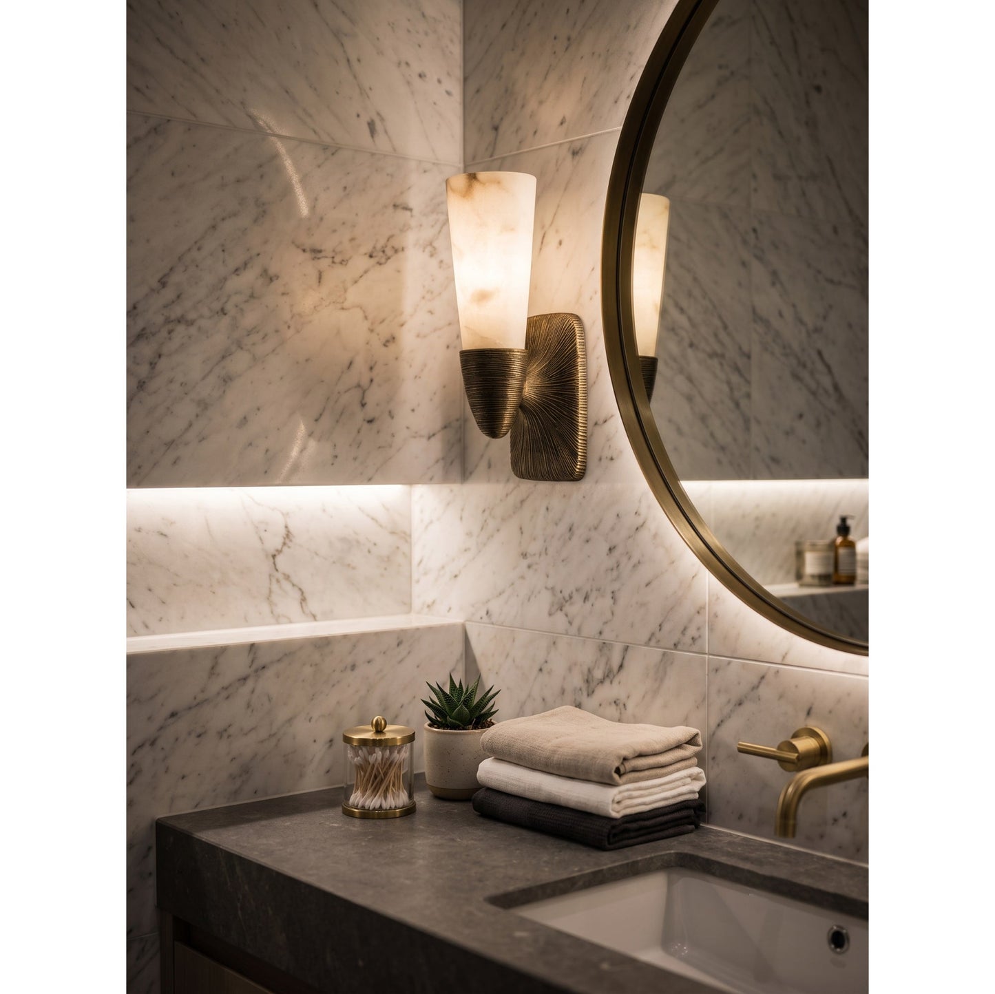 Twist Tapered Alabaster Wall Sconce
