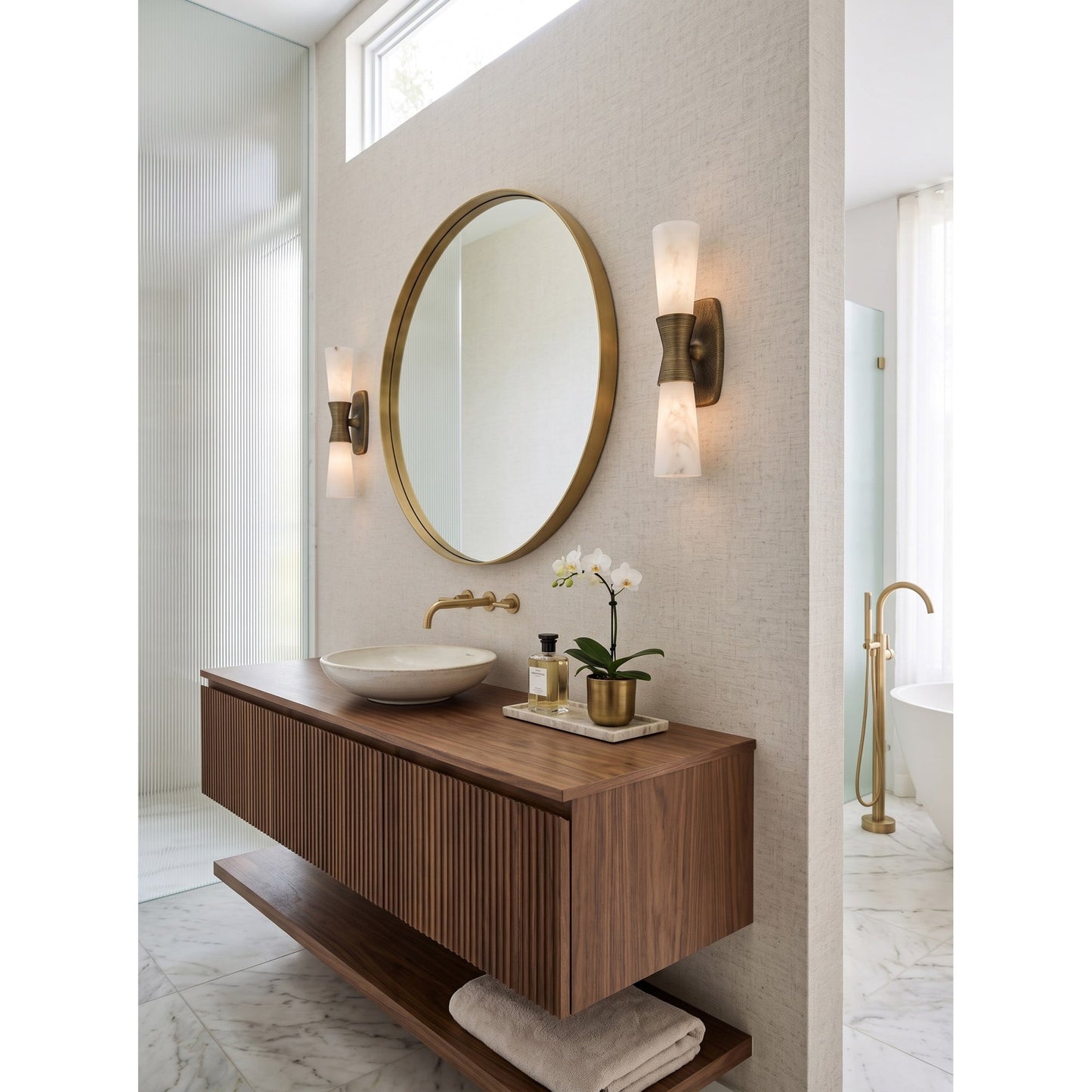 Twist Tapered Alabaster Wall Sconce