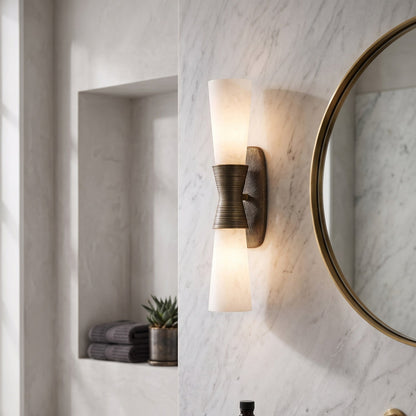 Twist Tapered Alabaster Wall Sconce
