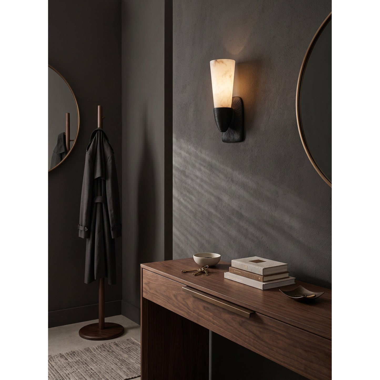 Twist Tapered Alabaster Wall Sconce