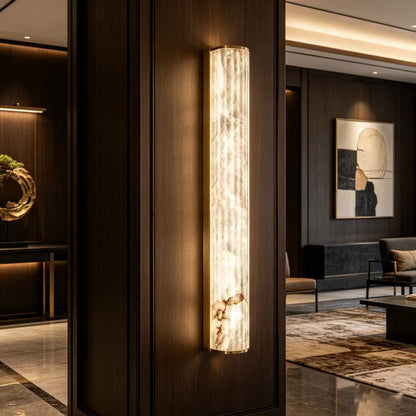 Vertical Alabaster Roller Wall Sconce