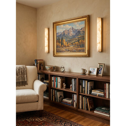 Vertical Alabaster Roller Wall Sconce