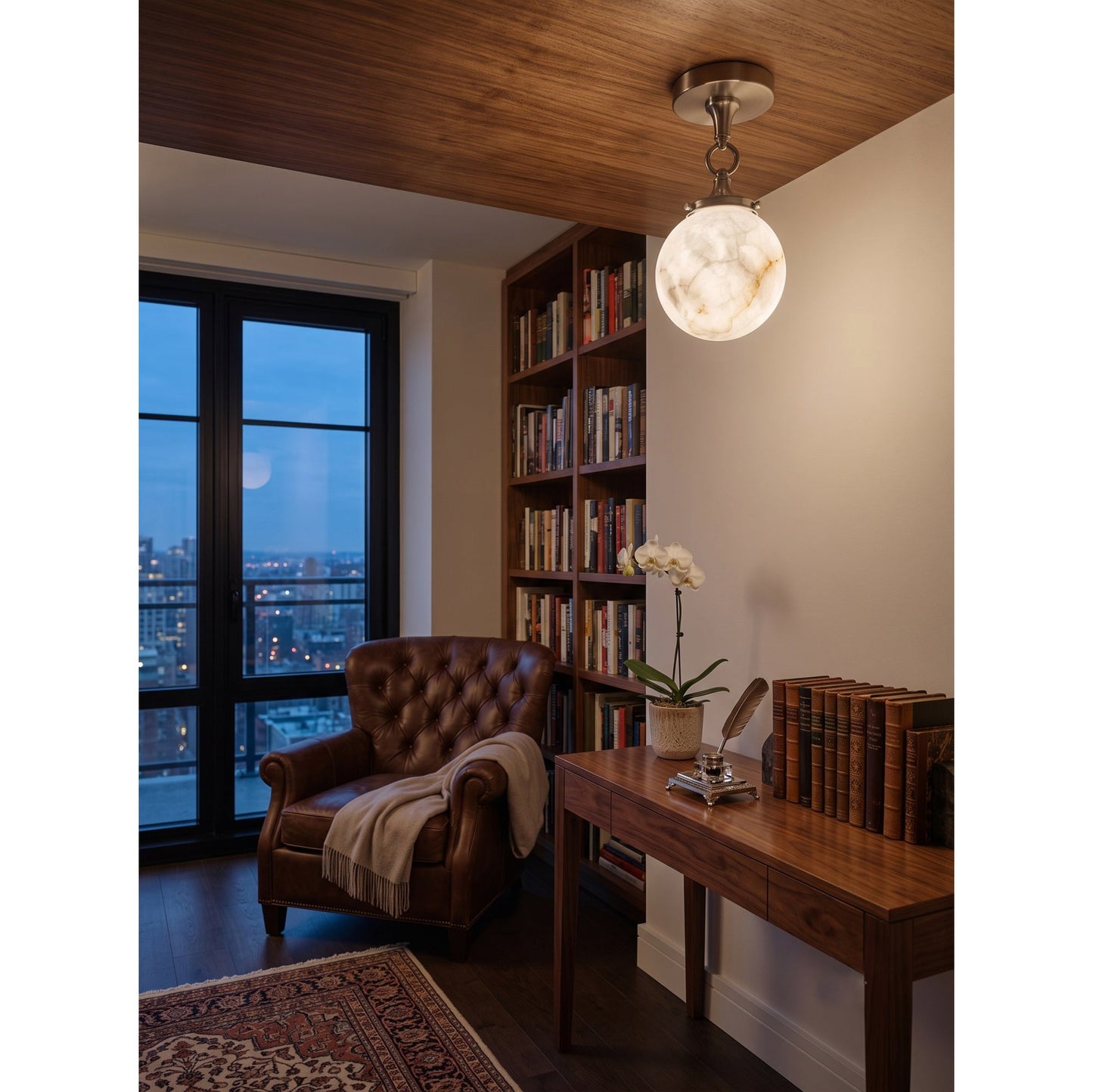 Umbel Alabaster Semi-Flush Mount