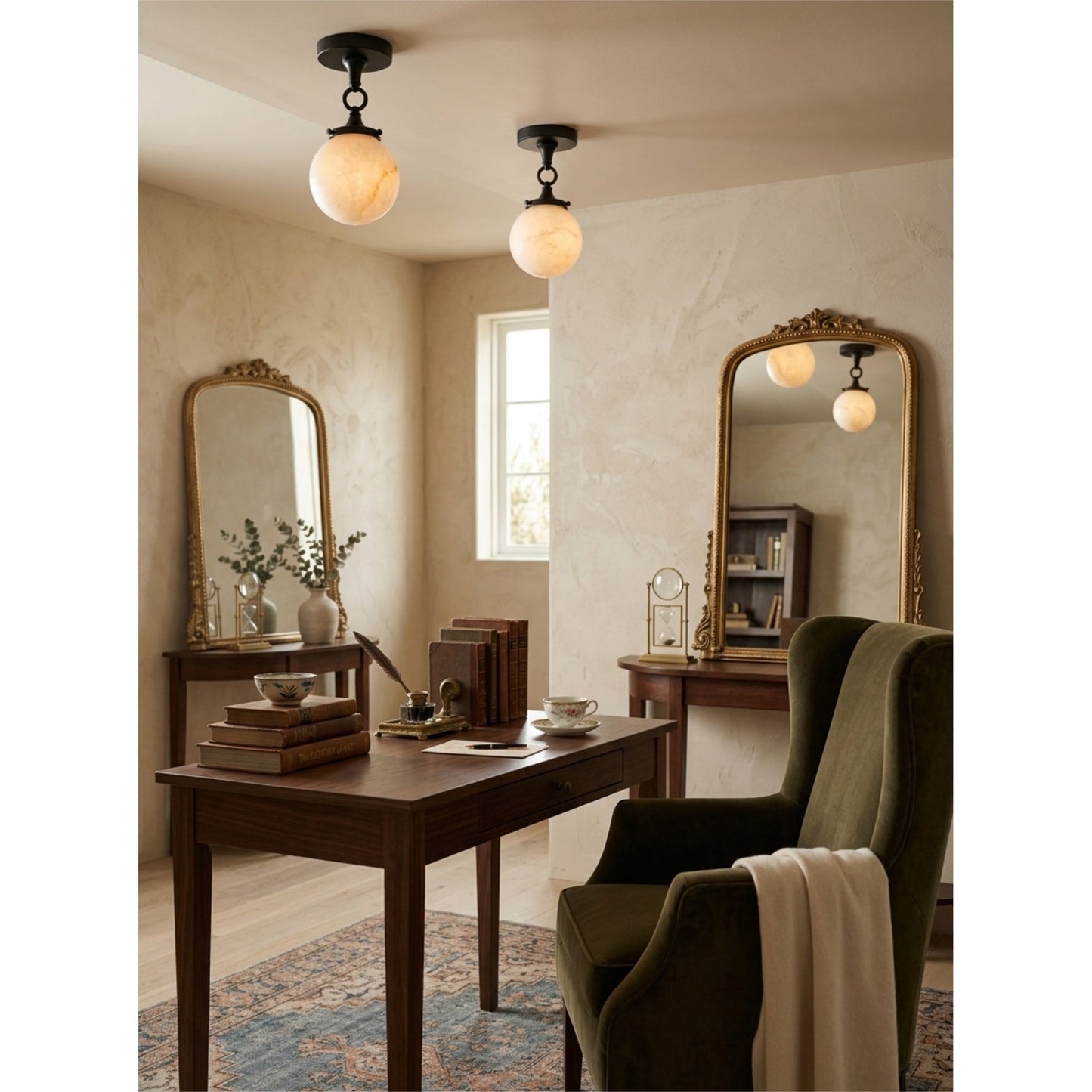 Umbel Alabaster Semi-Flush Mount