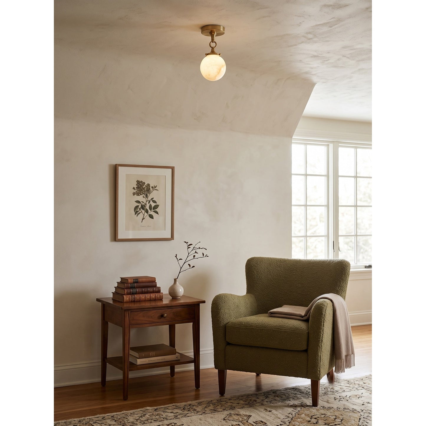 Umbel Alabaster Semi-Flush Mount
