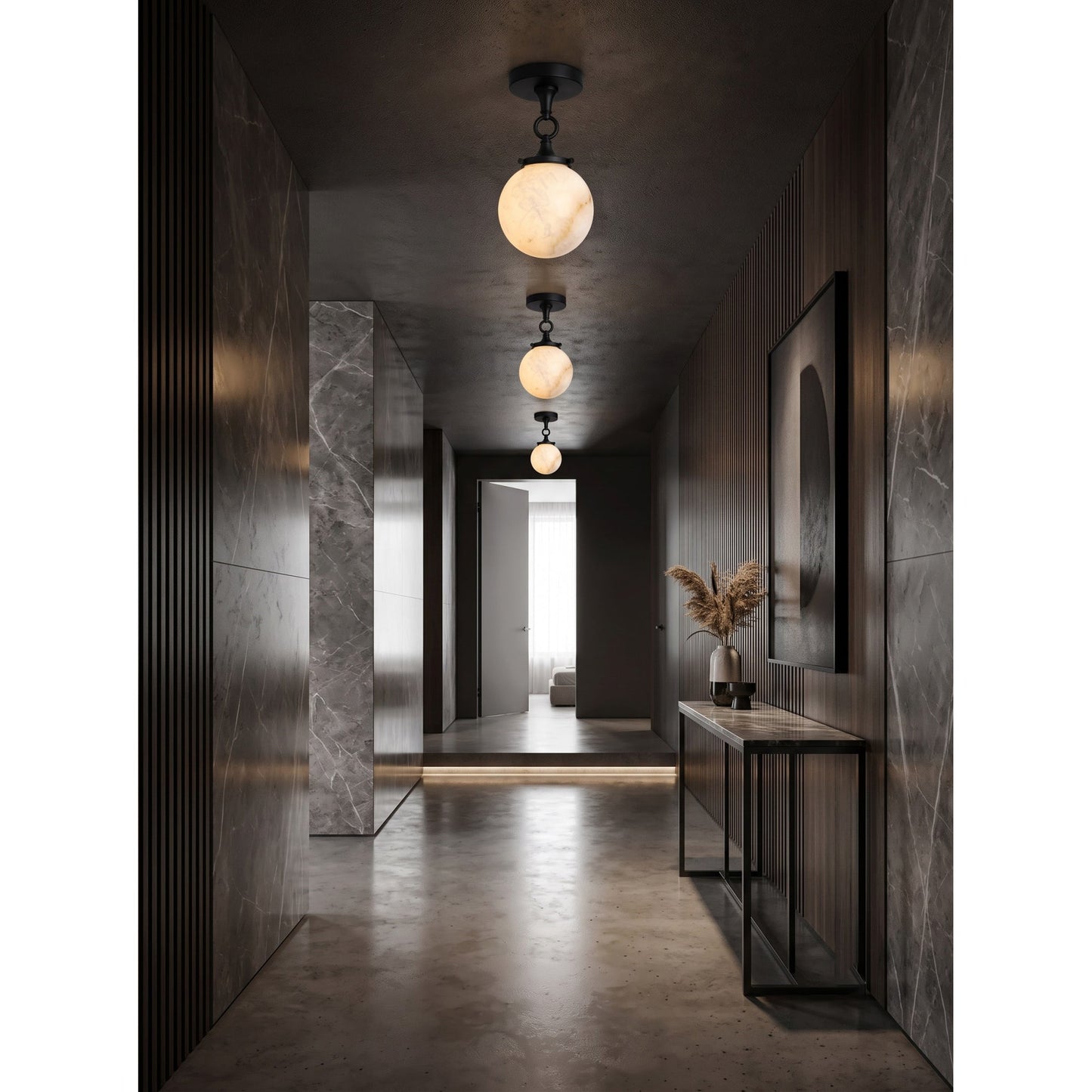 Umbel Alabaster Semi-Flush Mount