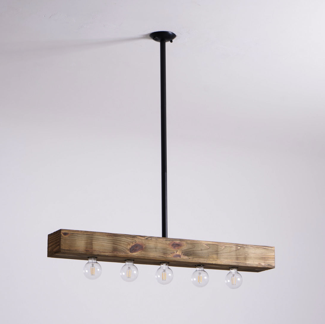 Wood-beam Island Chandelier