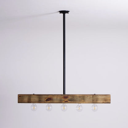 Wood-beam Island Chandelier