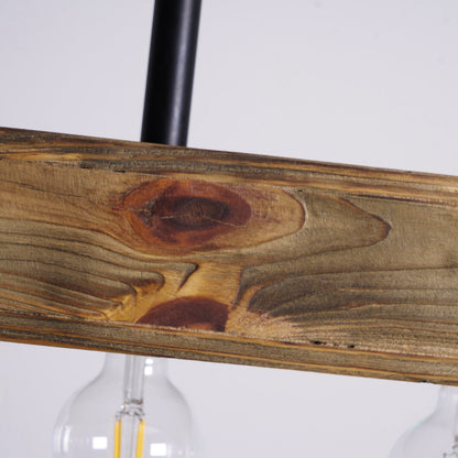 Wood-beam Island Chandelier