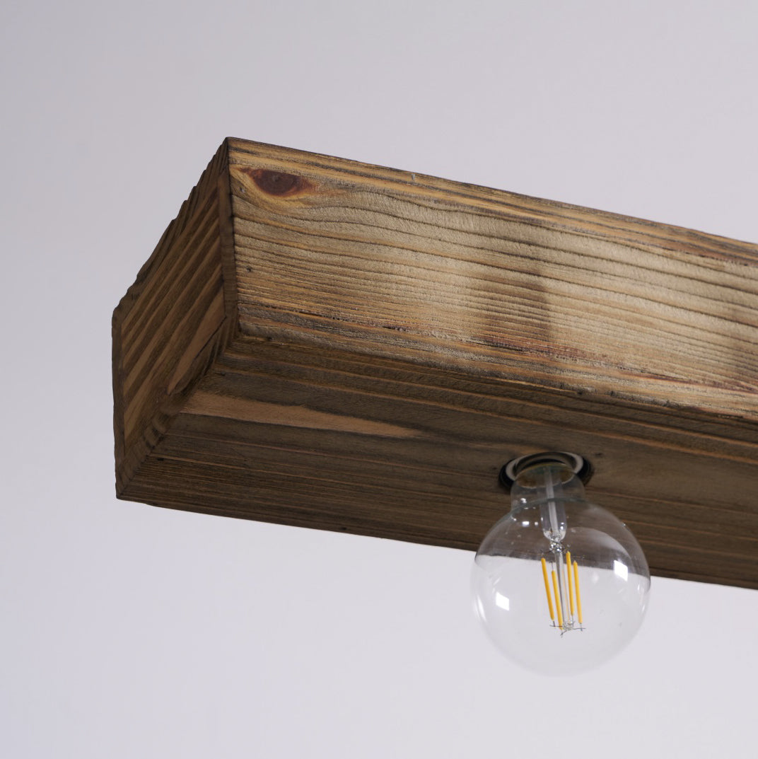 Wood-beam Island Chandelier