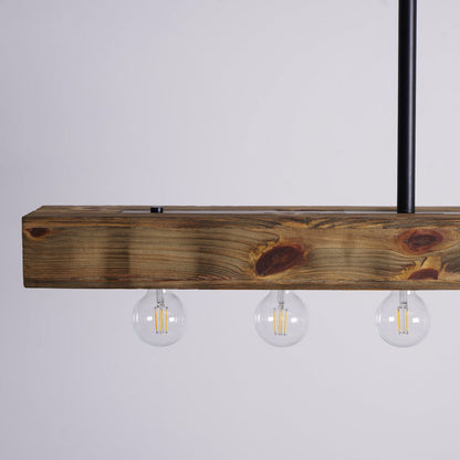Wood-beam Island Chandelier