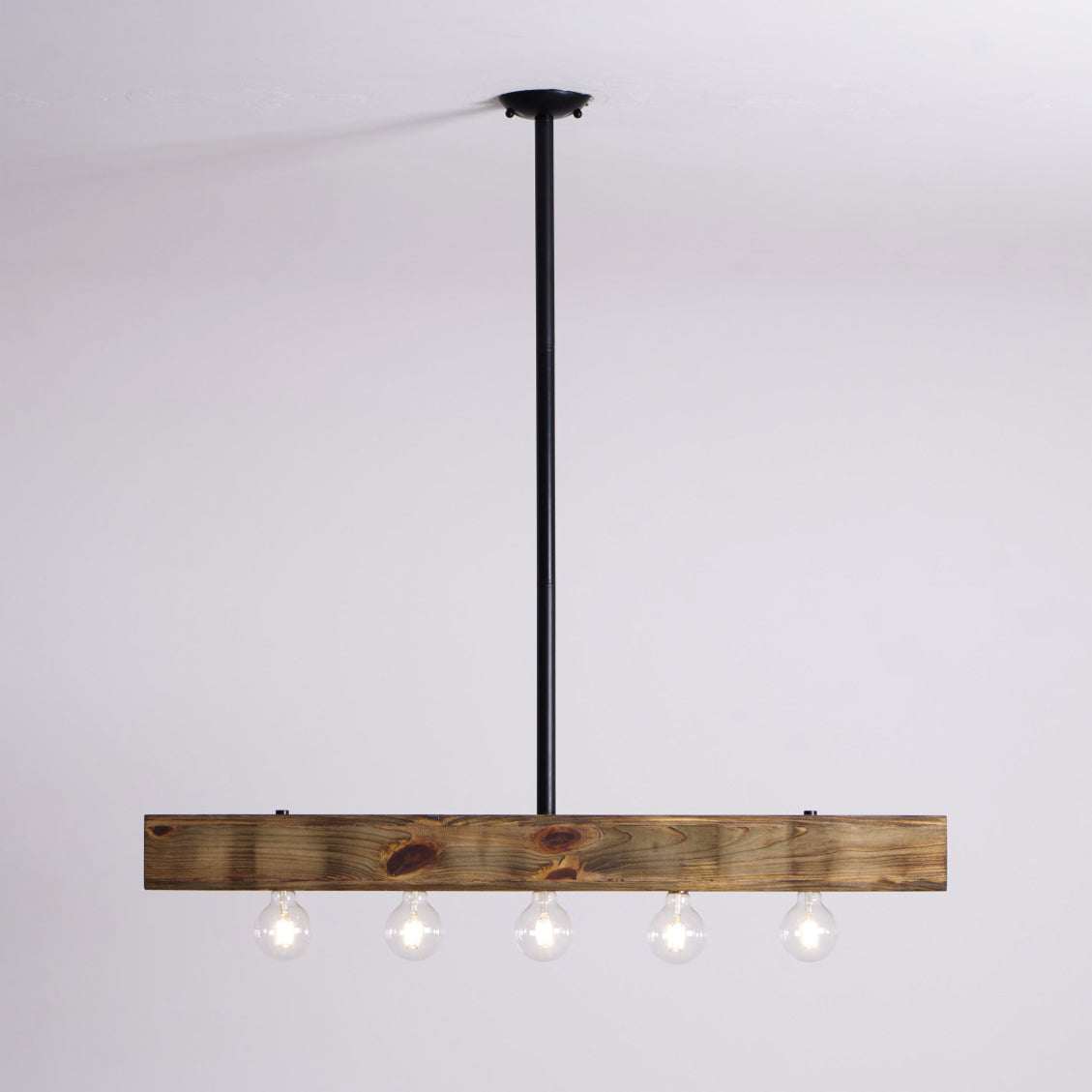 Wood-beam Island Chandelier