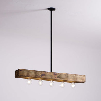 Wood-beam Island Chandelier