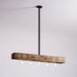 Wood-beam Island Chandelier