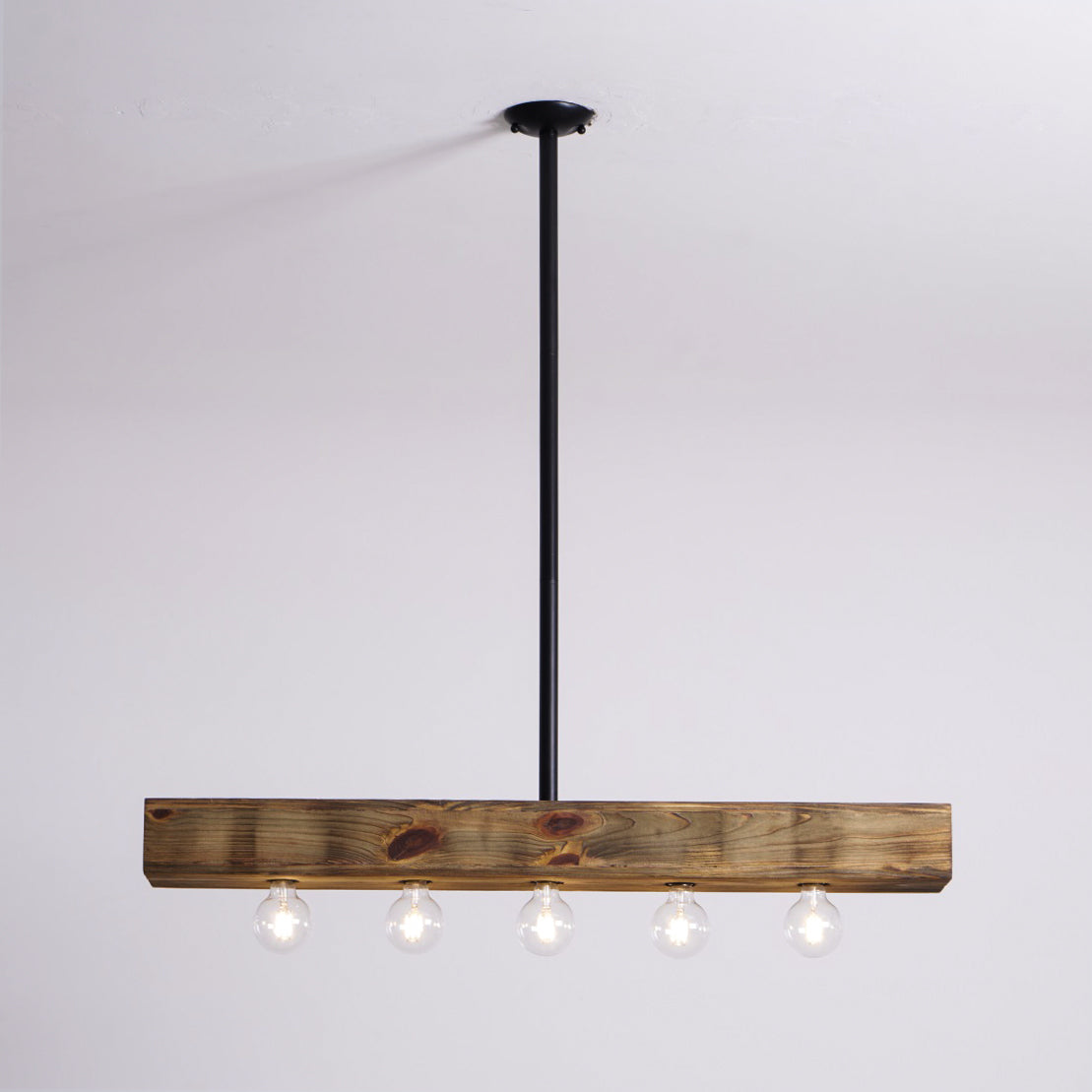 Wood-beam Island Chandelier