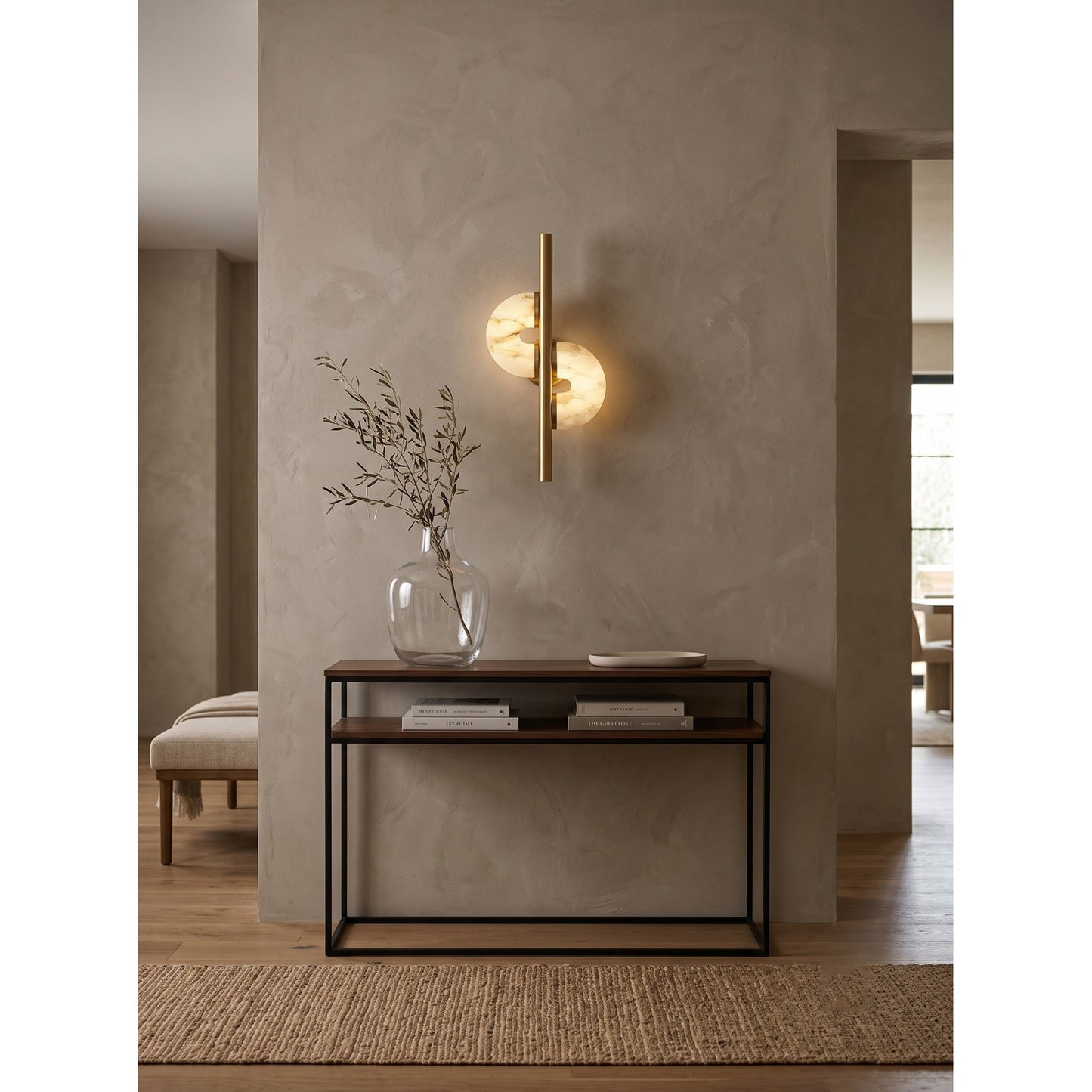 Sigtuna Dual Disc Alabaster Wall Sconce
