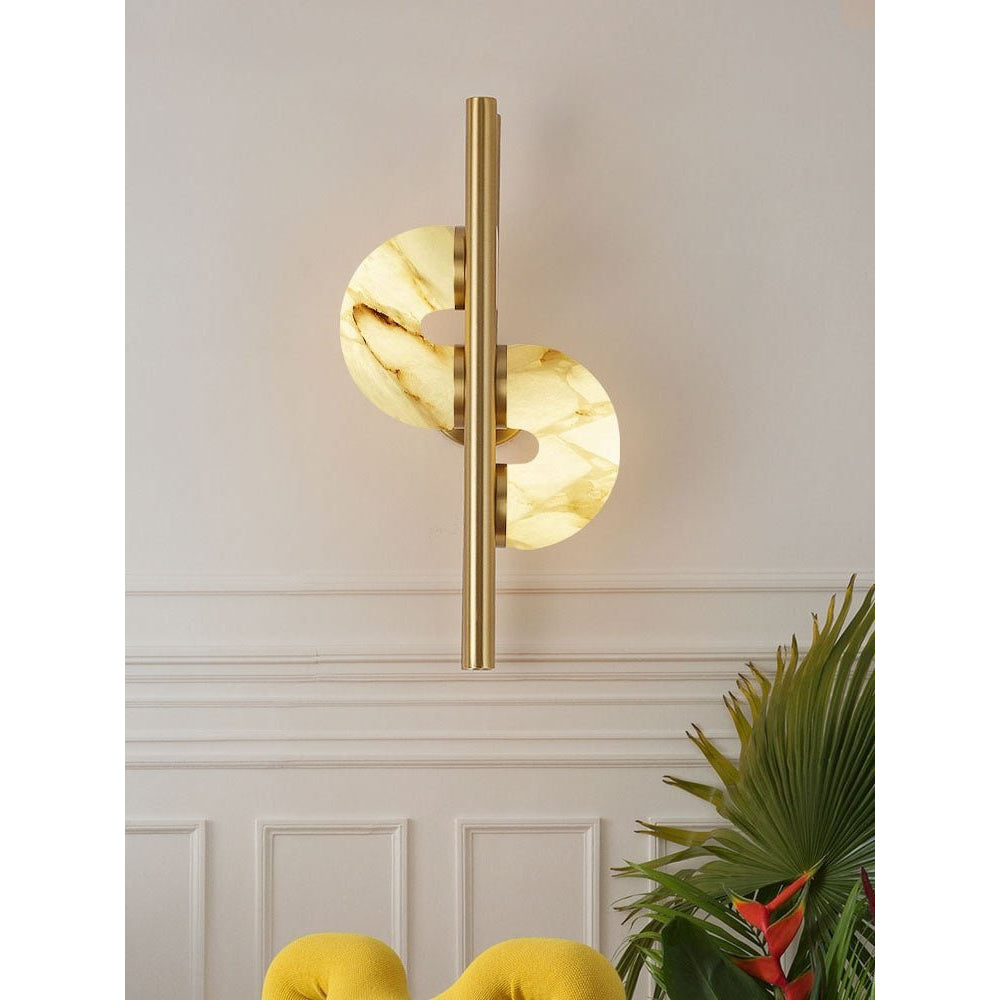 Sigtuna Dual Disc Alabaster Wall Sconce