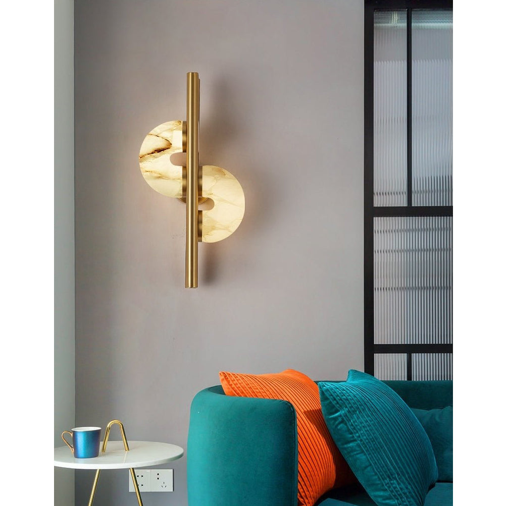 Sigtuna Dual Disc Alabaster Wall Sconce