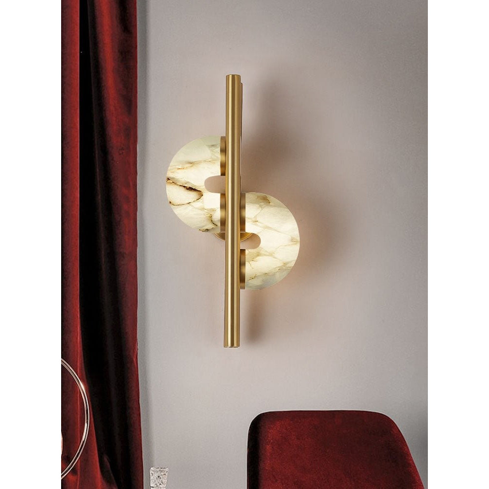 Sigtuna Dual Disc Alabaster Wall Sconce