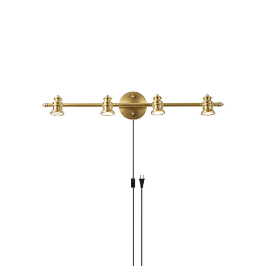 Doria Brass Plug-in Wall Sconce